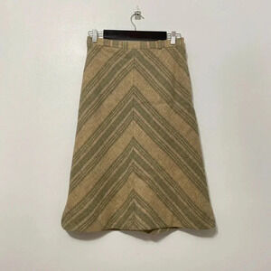 Vintage  - 70s Chevron Wool Midi Skirt